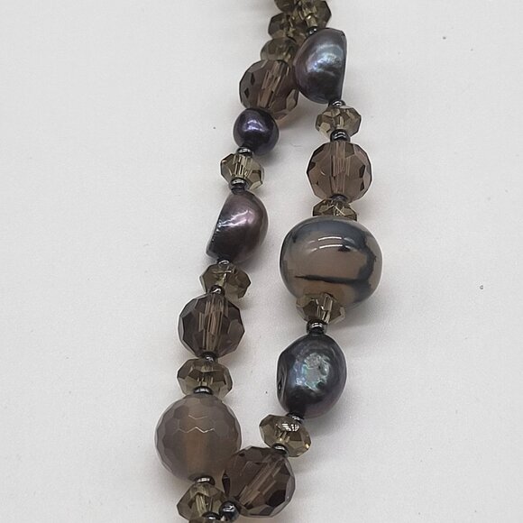 VTG Nakamol Thailand Handmade Floral Necklace Wire Wrapped Beaded Statement - Picture 10 of 13